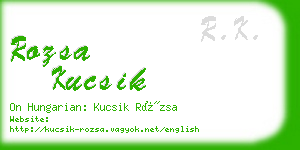rozsa kucsik business card